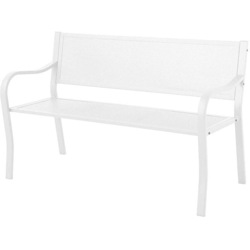 Panca 2 Posti 128x53x80 Cm In Ferro Lazise Bianca - Vorghini Panca 2 Posti 128x53x80 Cm In Ferro Lazise Bianca - Vorghini