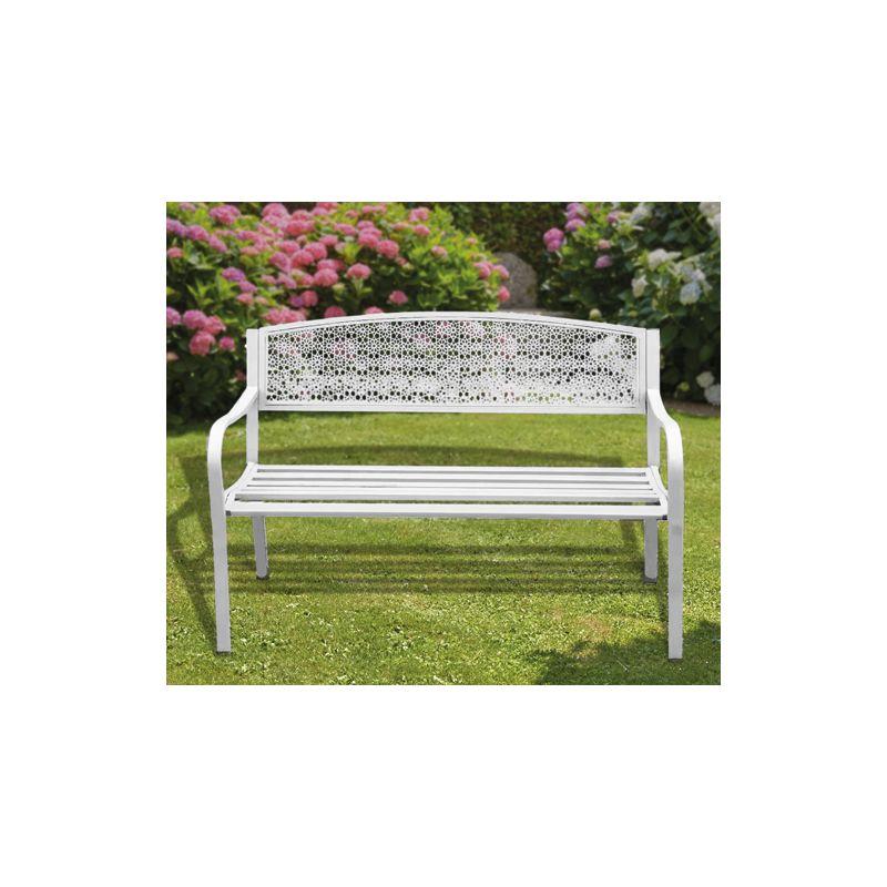 Papillon - panchina in acciaio dothan bianca bianco 123x55x62 cm.