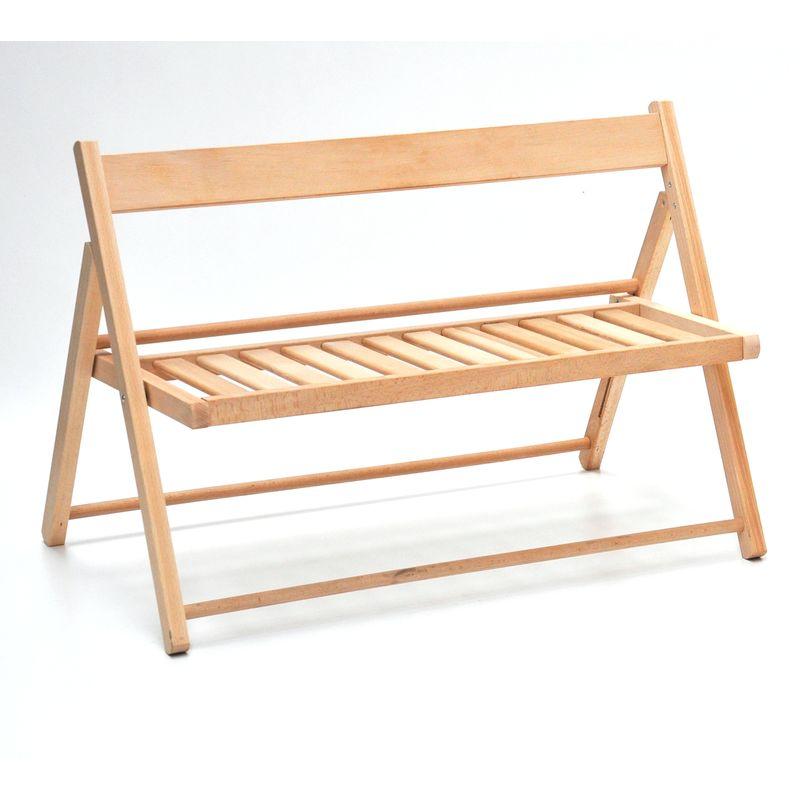 Italiadoc - Panchinetta pieghevole bimbo in legno naturale