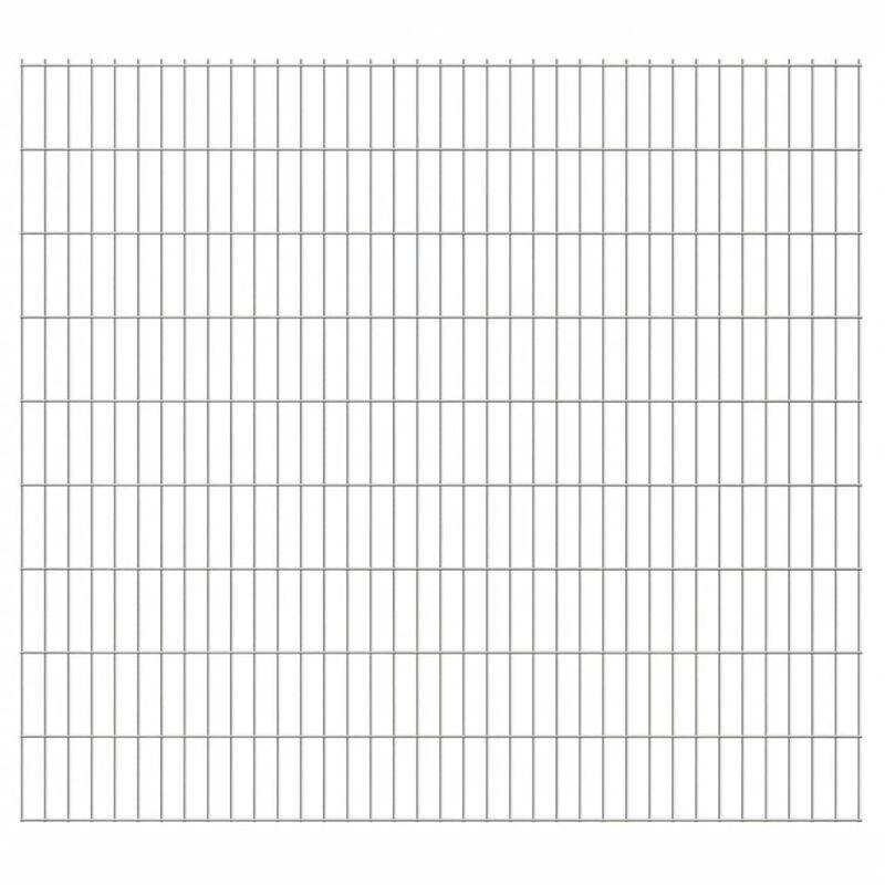 Pannelli recinzione giardino 2D 2008x1830 mm 10 m argento - ASUPERMALL