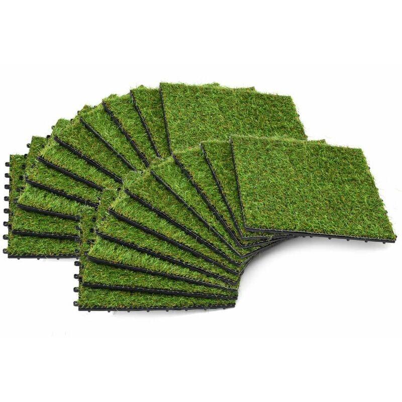 Piastrelle in Erba Sintetica 20 pz 30x30 cm Verde - Verde - Vidaxl