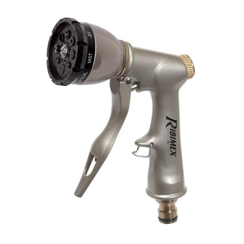 Pistola per innaffiare a spruzzo regolabile a 8 getti in metallo