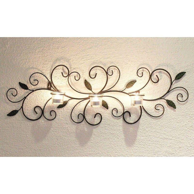Porta luci a Parete 131003 Porta Candele in Metallo 75cm Luci a Parete Porta Candele