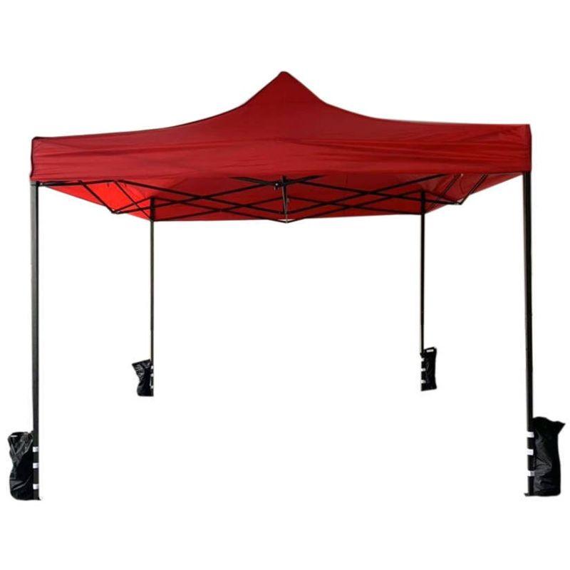 Rebecca Mobili Gazebo Tendone Rosso A Fisarmonica 4 Pesi Metallo Poliestere 3x3 - MOBILI REBECCA