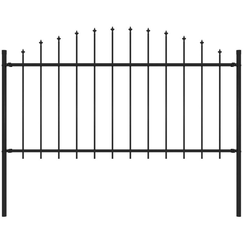 Recinzione Giardino Punta a Lancia (1,25-1,5)x1,7m Acciaio Nero - ASUPERMALL