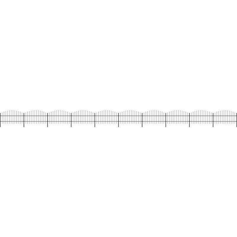 vidaXL Recinzione Giardino Punta Lancia (0,75-1)x17m Acciaio Nera - Nero vidaXL Recinzione Giardino Punta Lancia (0,75-1)x17m Acciaio Nera - Nero