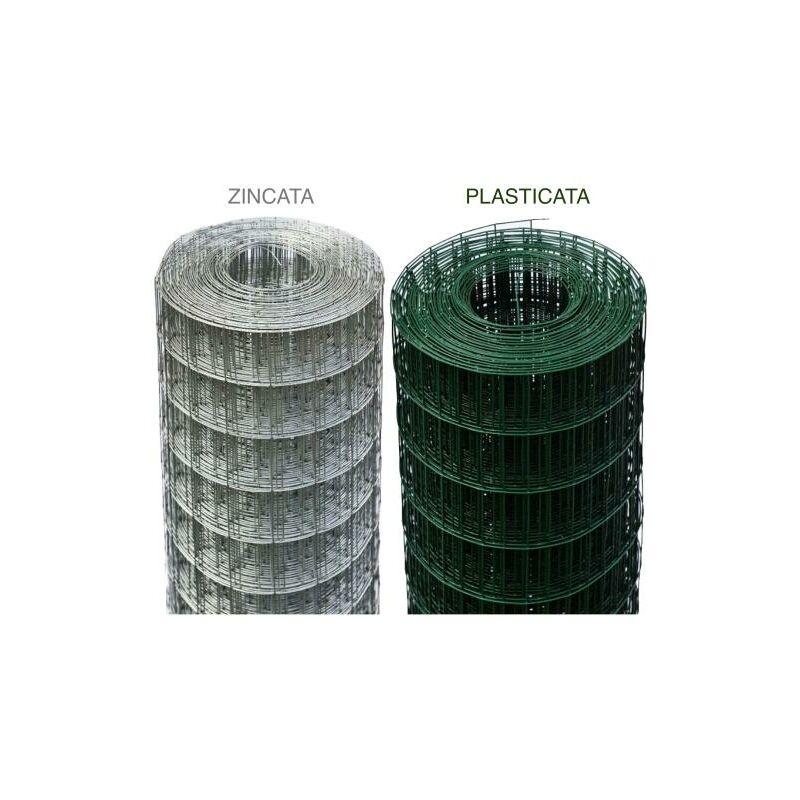 Rete Recinzione Elettrosaldata Metallica Plasticata verde maglia 50X75 mm H:100 cm Rotolo 25 mt