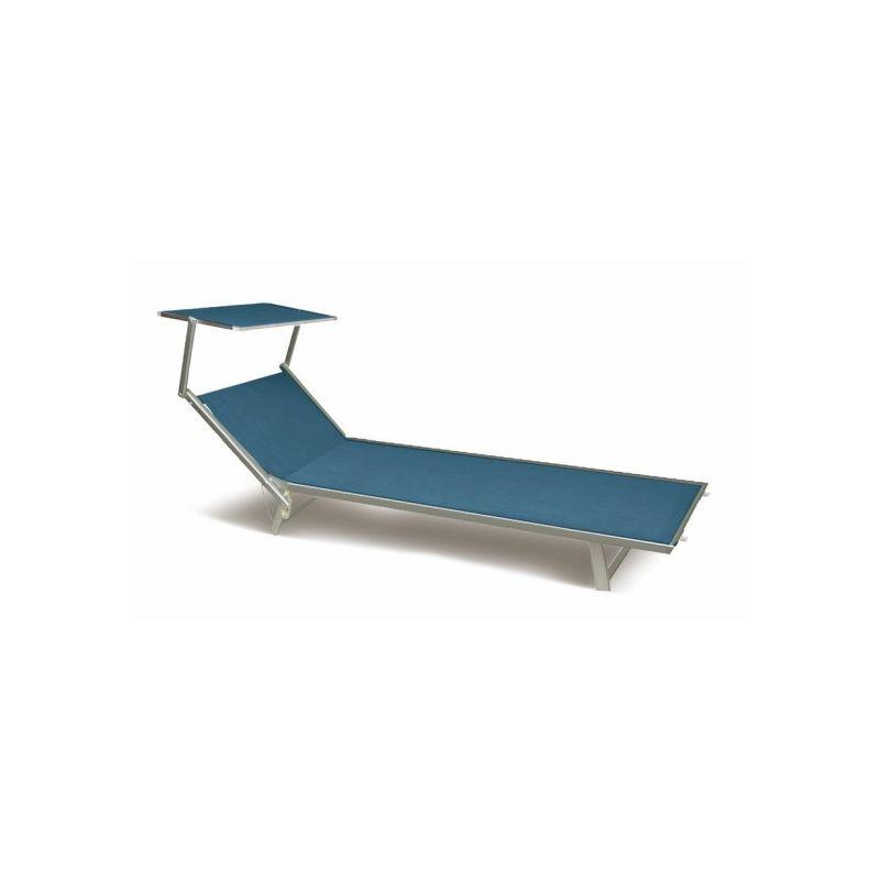 Galileo - Riccione Lettino Mare Con Parasole Parasole Alluminio Blu