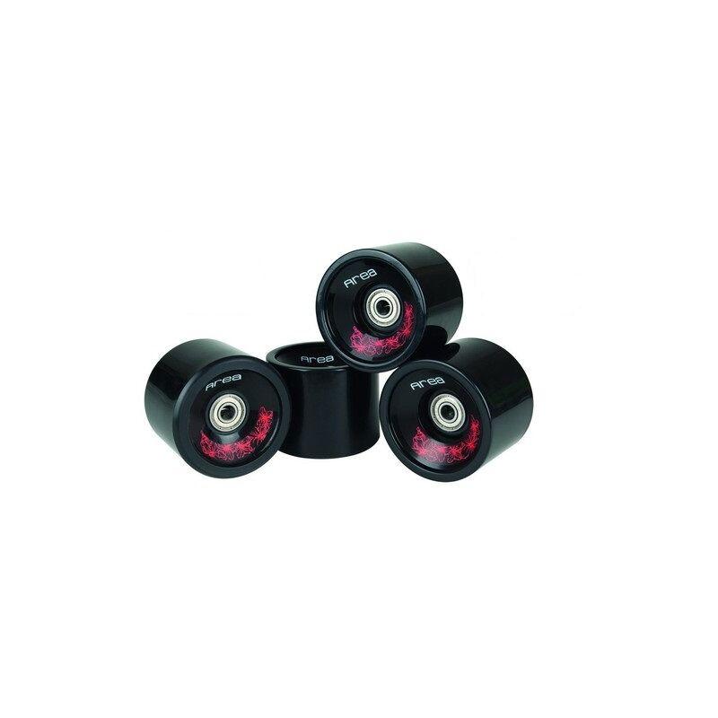 Space-shop - RUOTE PER LONGBOARD LONG 4 PEZZI 69x55 mm NERO NERI NO CUSCINETTI NUOVI
