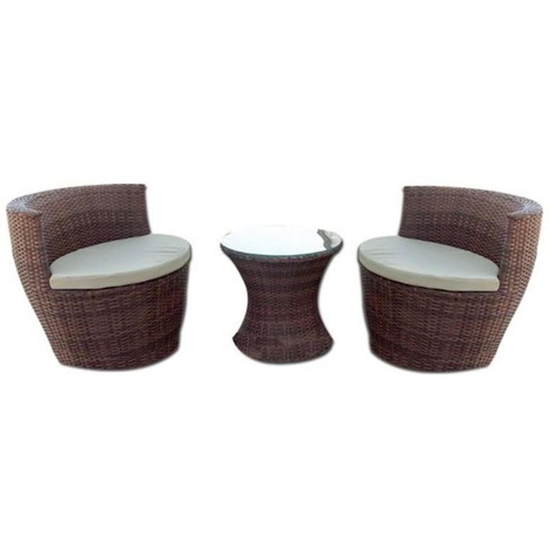 Salotto outdoor modello Anfora in polirattan marrone con cuscini - CERAMICSTORE Salotto outdoor modello Anfora in polirattan marrone con cuscini - CERAMICSTORE