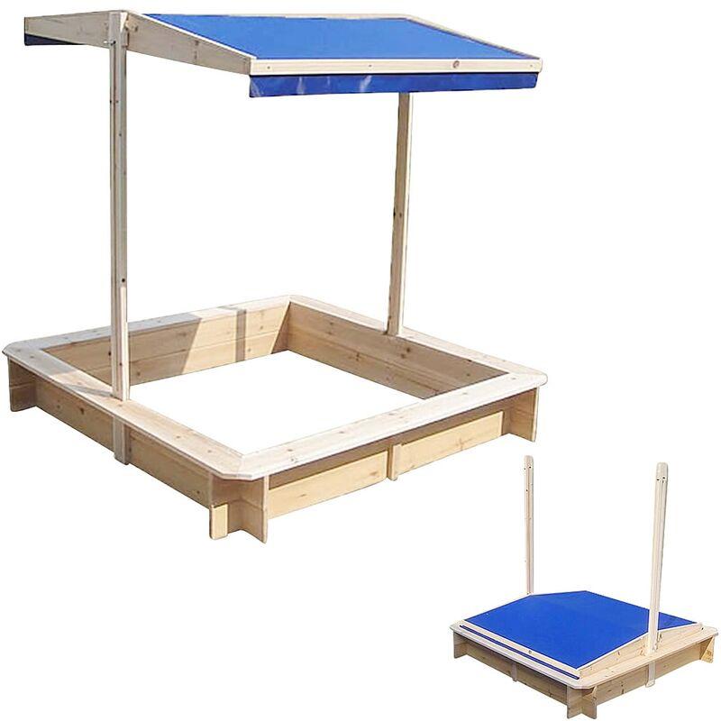 Sandbox Playhouse Legno con tetto regolabile blu nuovo