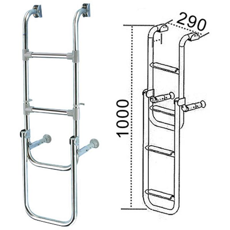 Scaletta inox modello omega per specchio di poppa - TR.EM. Scaletta inox modello omega per specchio di poppa - TR.EM.