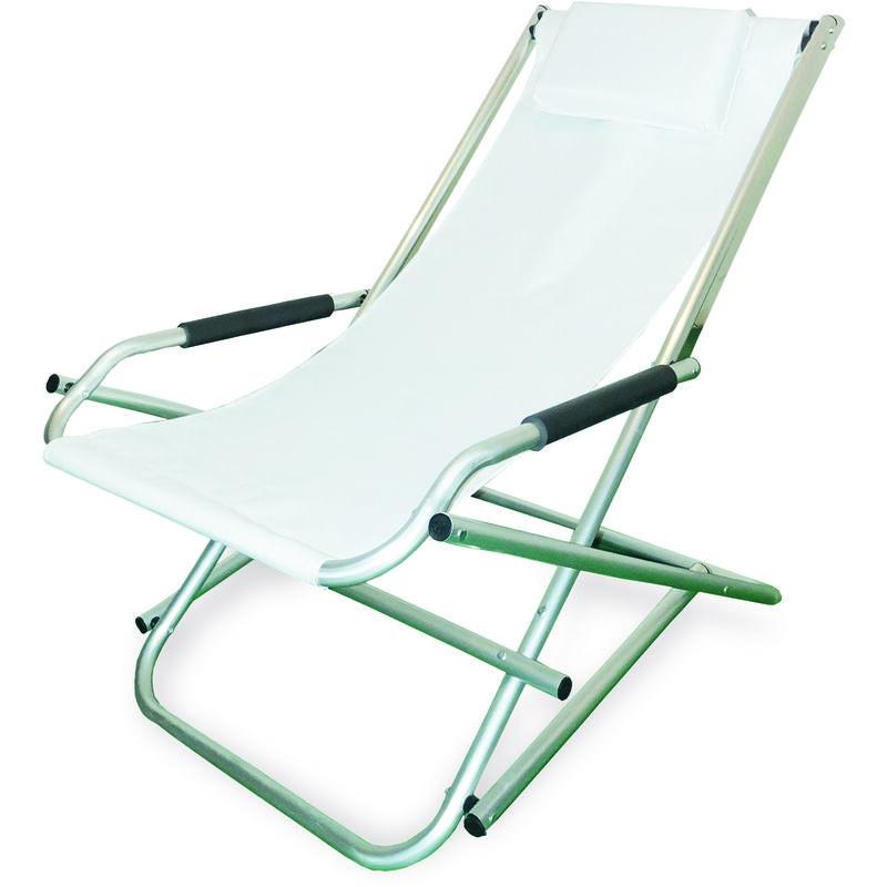 Sdraio Elba Basculante in alluminio e PVC 600D Colore Bianco - GARDEN FRIEND