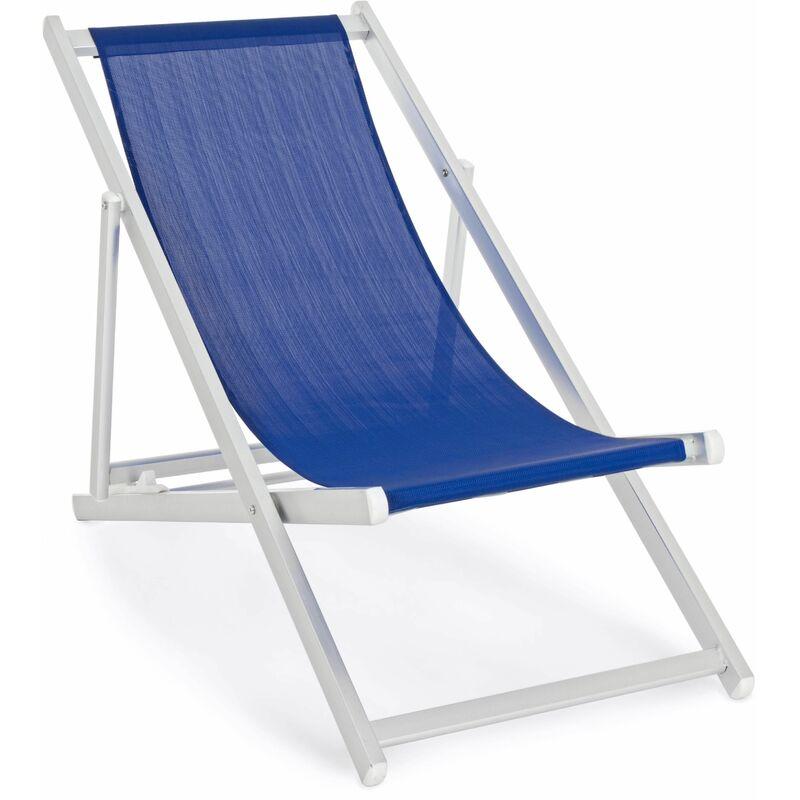 Bizzotto - SDRAIO OCEAN TEXT BLU LUX Sdraio Alluminio e Textilene colore Blu modello Ocean Text Lux