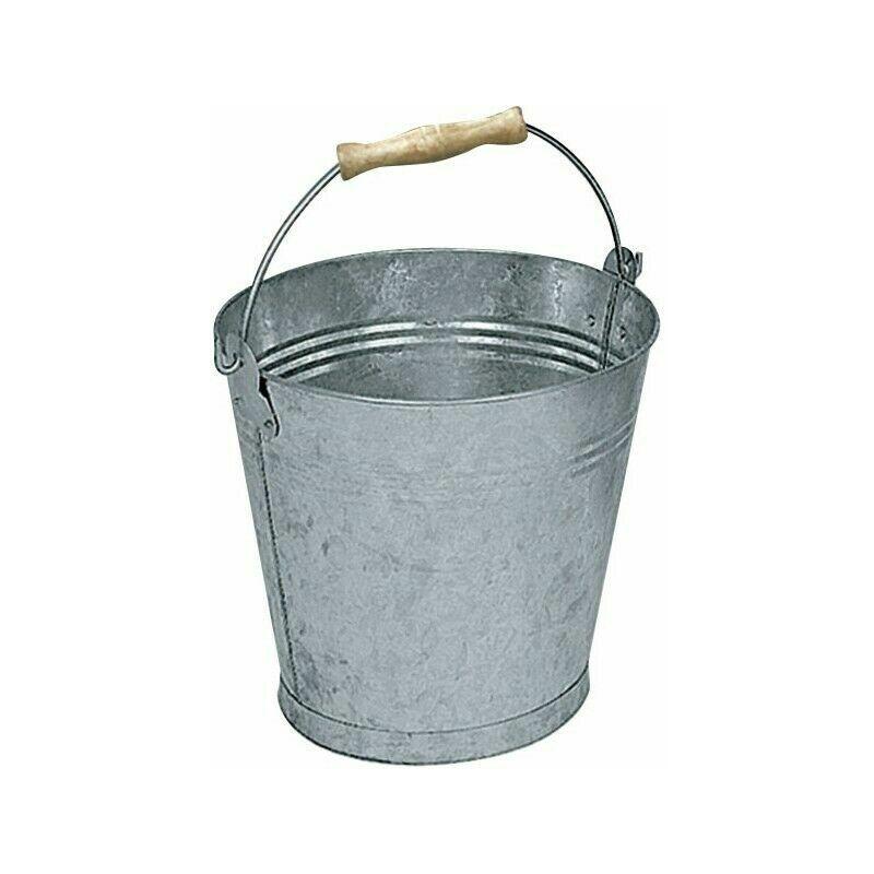 Capaldo - Secchio zincato da 10 lt diametro cm 20 x h 29 cm per cenere viva per camino stufe caminetto