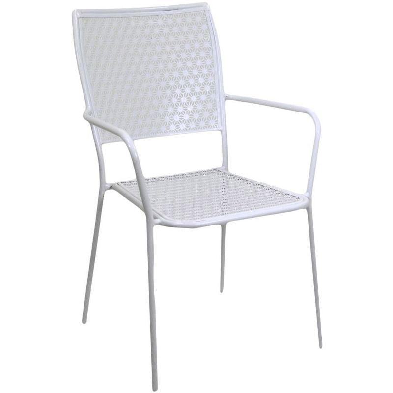 Sedia Da Giardino 55x55x90cm In Ferro Migal Bianca - Adami