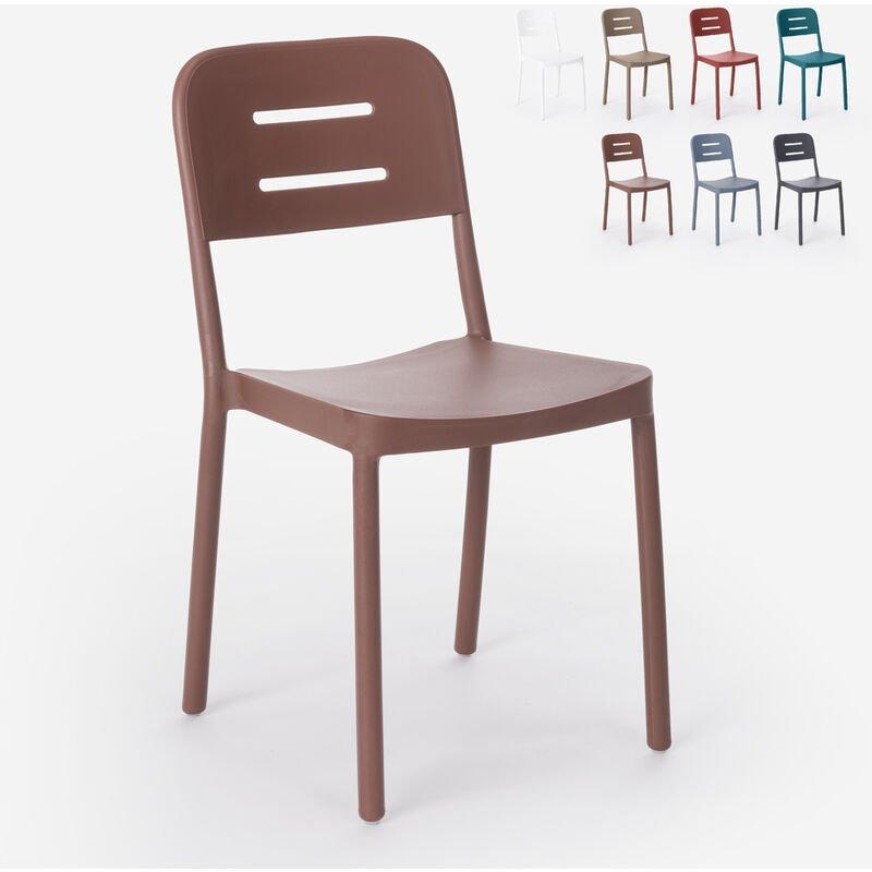 Sedia design in polipropilene moderno per bar cucina ristorante giardino Mose | Marrone Sedia design in polipropilene moderno per bar cucina ristorante giardino Mose | Marrone