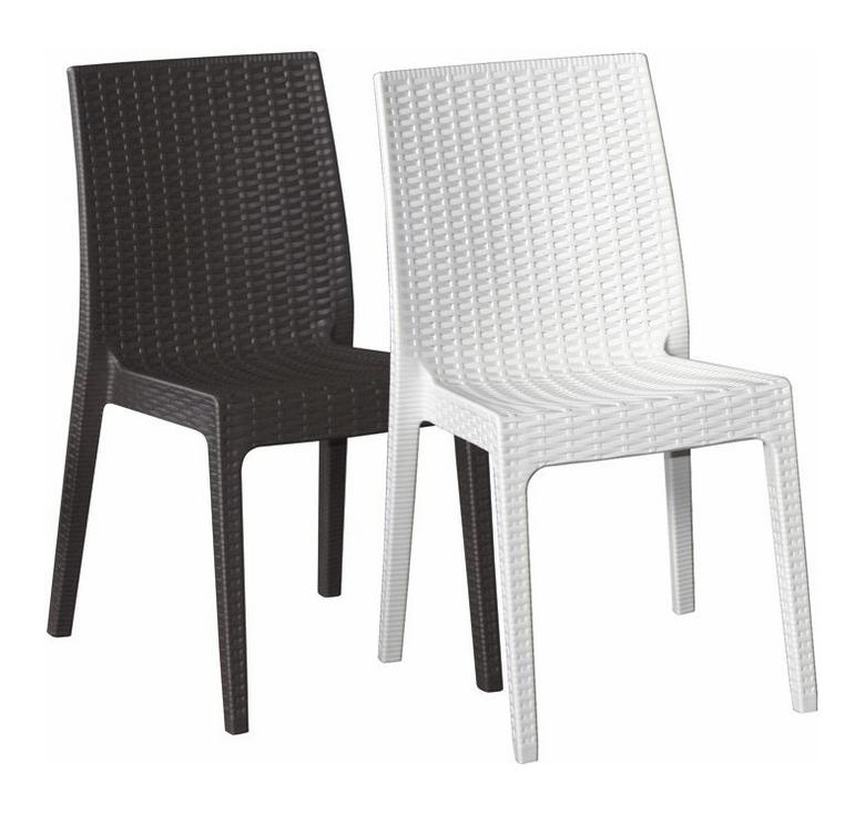 Sedia in resina Mod. selene Colore bianca similrattan 55x46x85H cm
