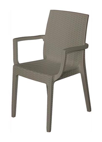 Sedia da Giardino in resina con braccioli Mod. dafne Colore tortora Sedia da Giardino in resina con braccioli Mod. dafne Colore tortora