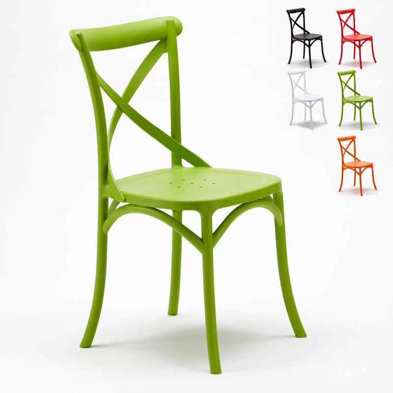 Sedie cucina bar in polipropilene Vintage Paesana Cross design | Verde 2 - AHD AMAZING HOME DESIGN