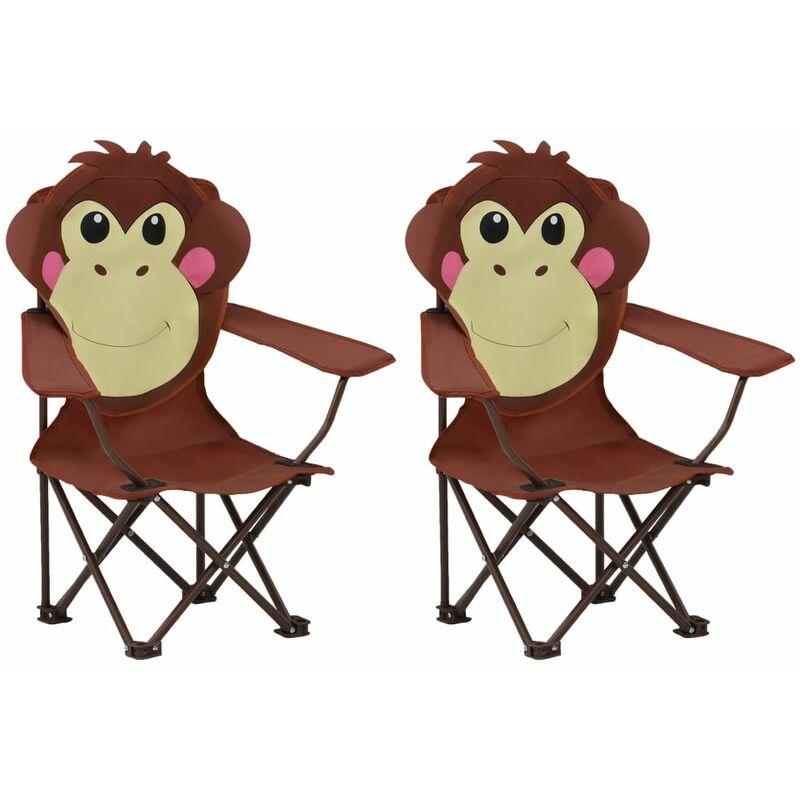 Sedie da Giardino per Bambini 2 pz Marroni in Tessuto - Marrone - Vidaxl