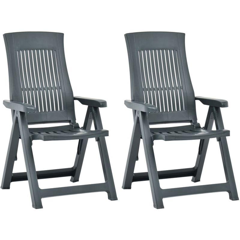 Sedie Reclinabili da Giardino 2 pz in Plastica Verde - ASUPERMALL Sedie Reclinabili da Giardino 2 pz in Plastica Verde - ASUPERMALL