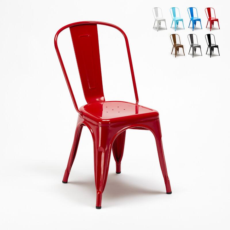 Sedie Tolix industrial metallo e acciaio per cucina e bar Steel One | Rosso - AHD AMAZING HOME DESIGN