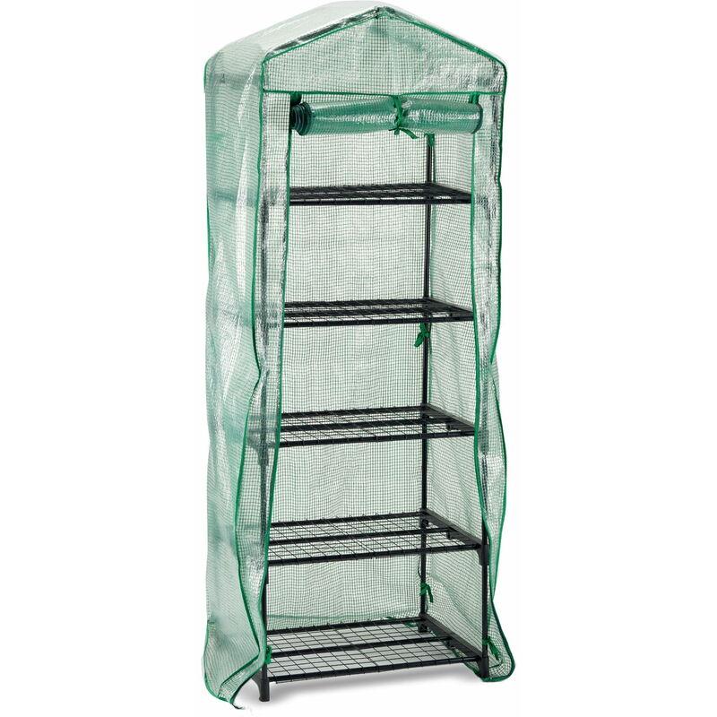 Serra 5 Ripiani Da Giardino In Acciaio Verniciato E Copertura In Pvc - Ranieri