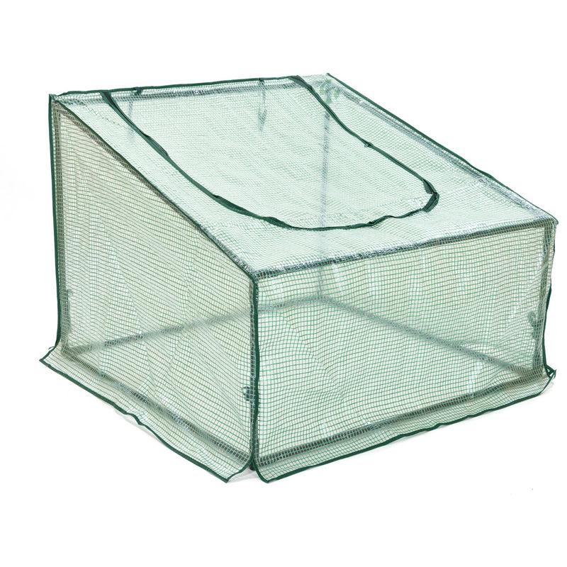 Serra 92x92x70/43 cm da Terra giardino per coltivazione piante dome ca metallo e PVC - STI