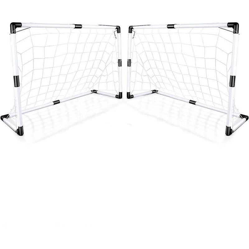 Set 2 porte da calcio per bambini gioco porta da calcetto con rete pallone gonfiatore