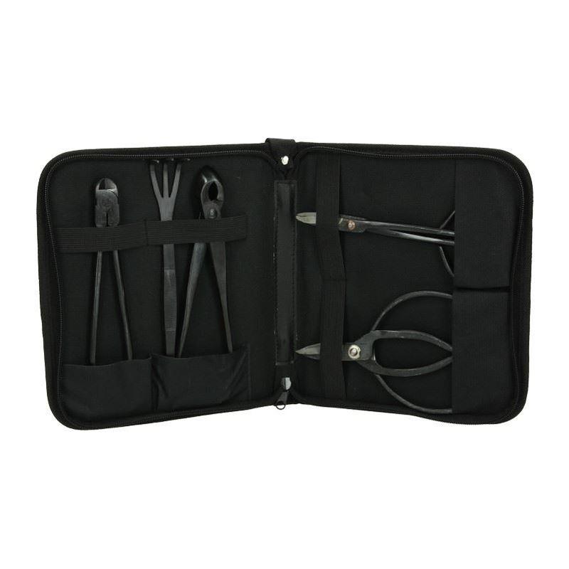 Crespi Bonsai - Set attrezzi per bonsai da 5 pz in acciaio basico brunito