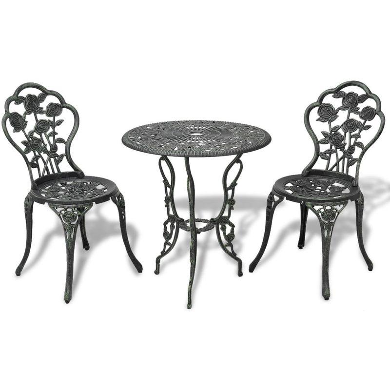 Set da Bistrot 3 pz in Alluminio Pressofuso Verde - ASUPERMALL Set da Bistrot 3 pz in Alluminio Pressofuso Verde - ASUPERMALL