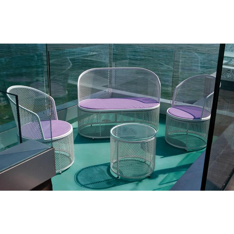 Set Da Giardino Divano 2 Poltrone E Tavolino In Rete Stirata Garda - Ranieri