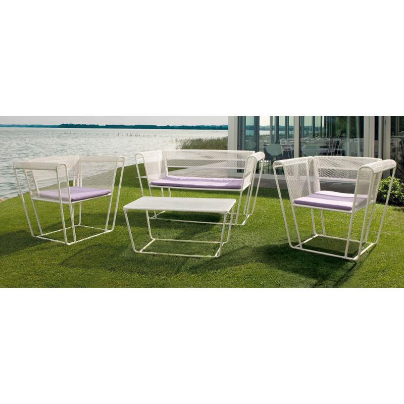 Set Da Giardino Divano 2 Poltrone E Tavolino In Rete Stirata Royal - Ranieri