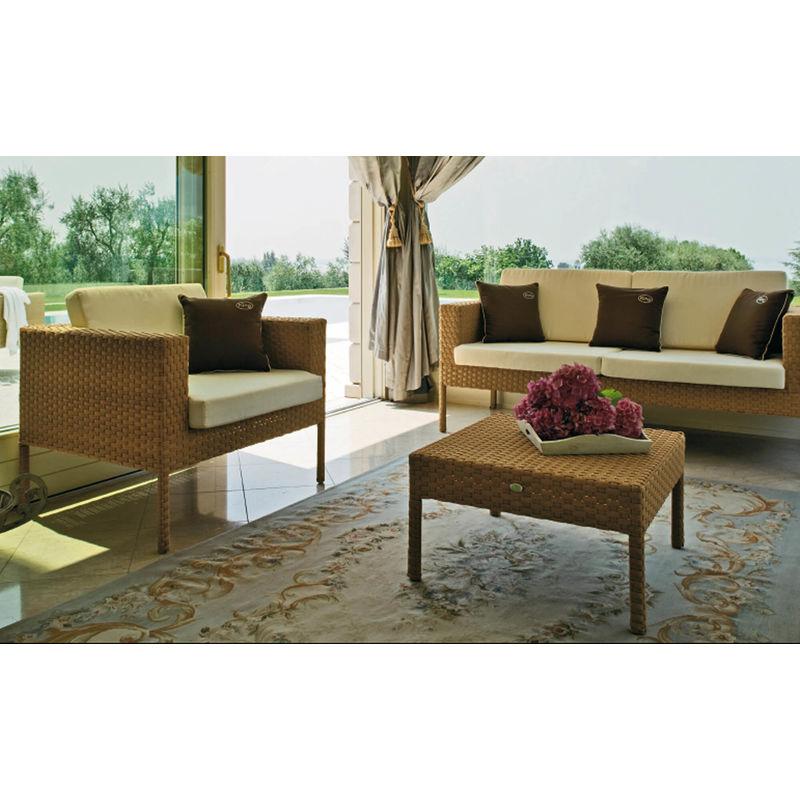 Set Da Giardino Divano 2 Poltrone E Tavolino In Wicker Harmony - Ranieri