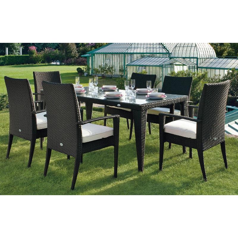 Set Da Giardino Tavolo E 6 Sedie In Wicker Twist - Ranieri