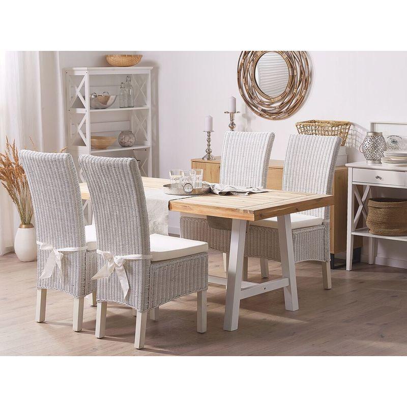 Set di 2 sedie in rattan bianco con cuscino ANDES - BELIANI