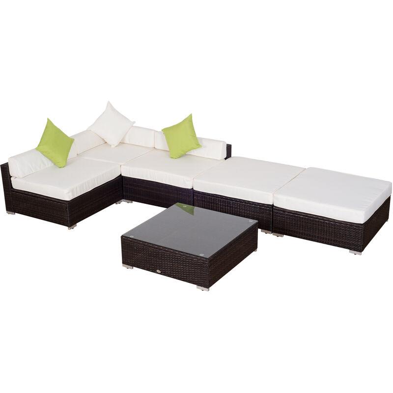 Set di Mobili da Giardino in polyrattan 18 pezzi, marrone - Outsunny