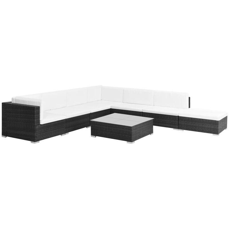 Vidaxl - Set Divani da Giardino 8 pz con Cuscini in Polyrattan Nero - Nero