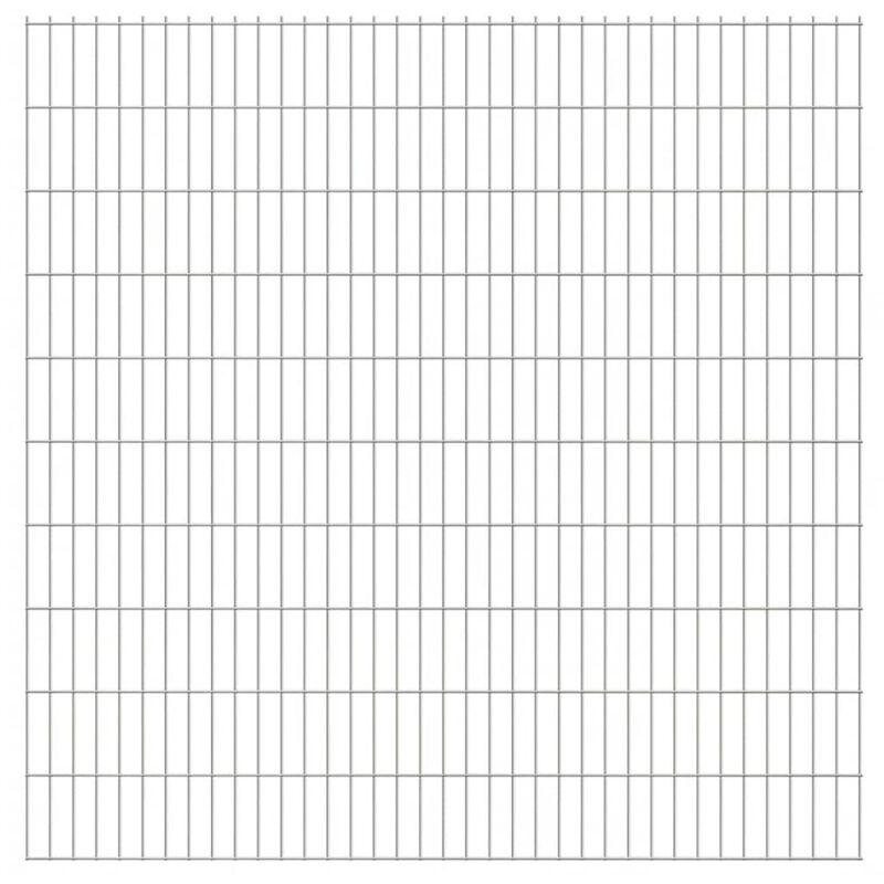 Set Pannelli recinzione giardino 2D 2008x2030 mm 12 m argento - ASUPERMALL