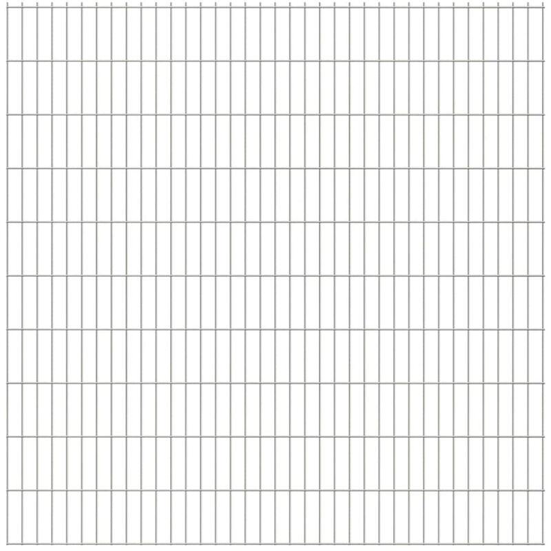 Set Pannelli recinzione giardino 2D 2008x2030 mm 14 m argento - ASUPERMALL