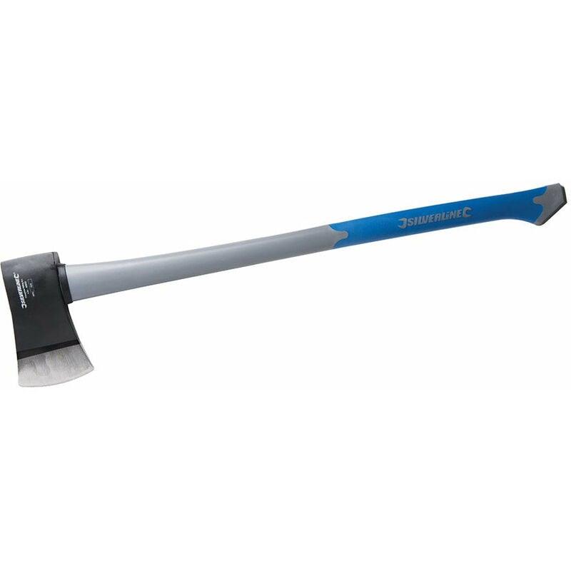 Accetta ascia in acciaio manico rivestito in gomma peso 3kg Offerta Silverline