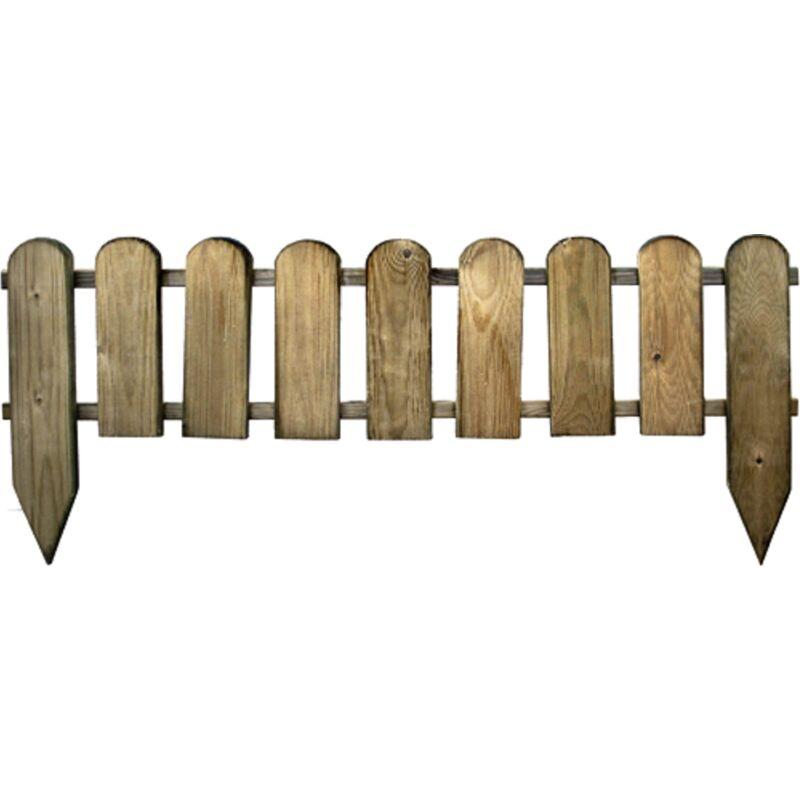 Staccionata in legno di pino cm 110x3,2x28/45H - impregnato - recinto inglese