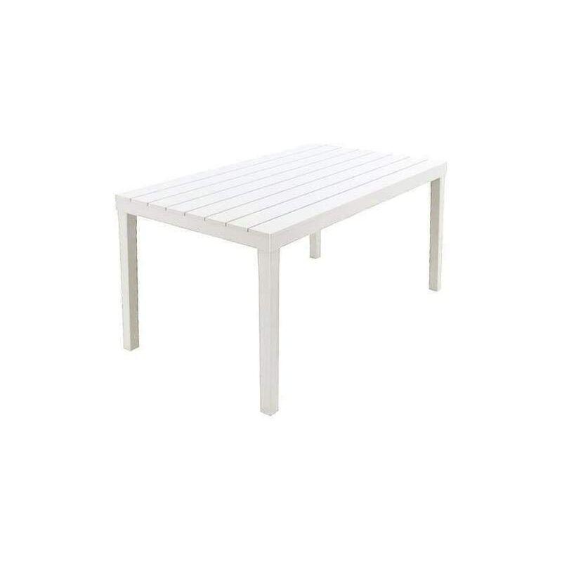 Tavolo da giardino in plastica effetto legno 138 x 78 x72h cm - Sumatra - Antracite - Antracite
