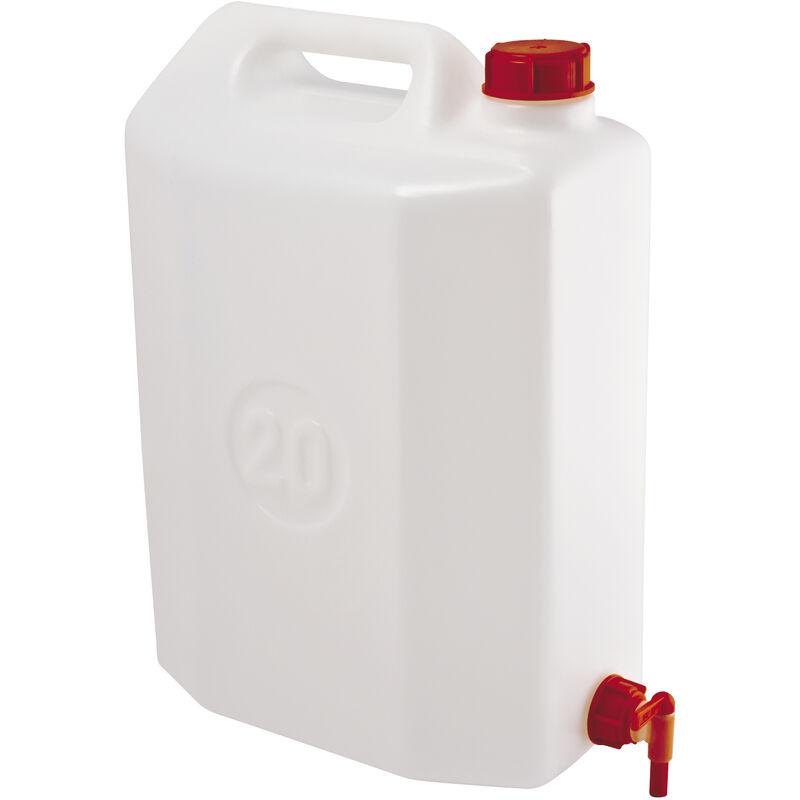 Tanica con rubinetto in PEHD per trasporto liquidi 20 litri - Bianco neutro - Mobil Plastic - NEUTRO