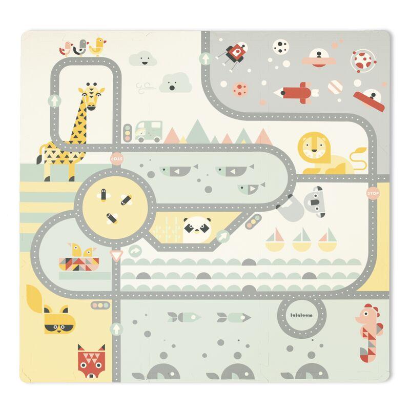 Tappeto bambini giallo, tappeto puzzle in schiuma EVA, tappeto da gioco strada - LALALOOM