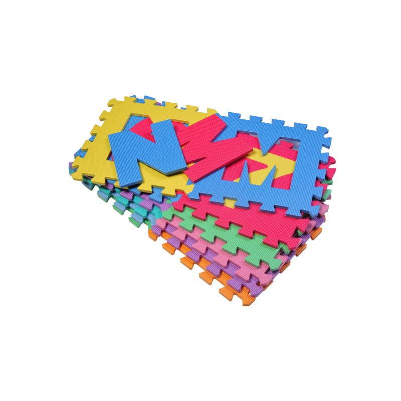 Tappeto Puzzle Gioco Bambini 36 Pezzi - 26 Lettere Dellalfabeto E Numeri Da 0-9 Benzoni