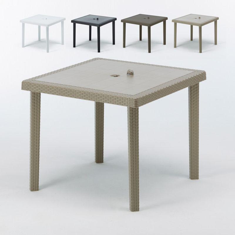 12 Tavoli bar poly rattan quadrati 90x90 Grand Soleil Boheme | Beige 12 Tavoli bar poly rattan quadrati 90x90 Grand Soleil Boheme | Beige