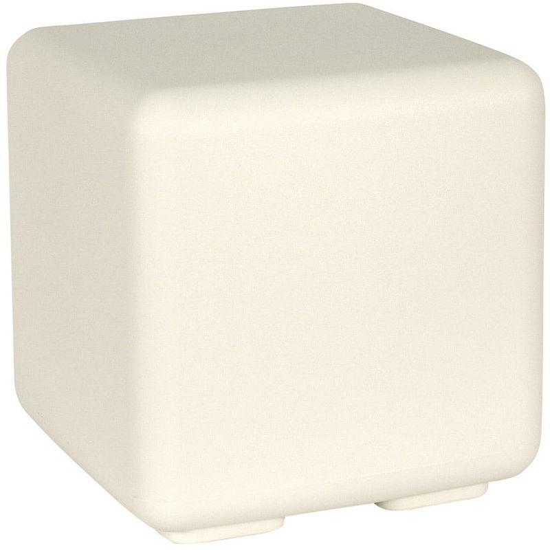 Tavolino Da Giardino 43x43x43cm In Polietilene Cubo Bò Avorio - Vanossi