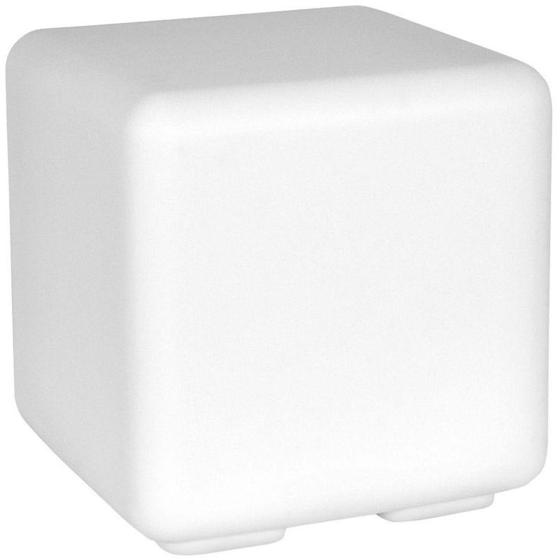 Tavolino Da Giardino 43x43x43cm In Polietilene Vanossi Cubo Bò Bianco Fluo